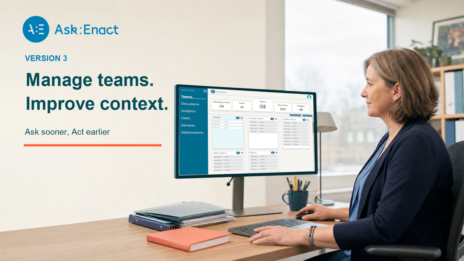 Ask:Enact version 3: Manage teams, Improve context